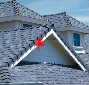 A roof with Ridge On Rakes